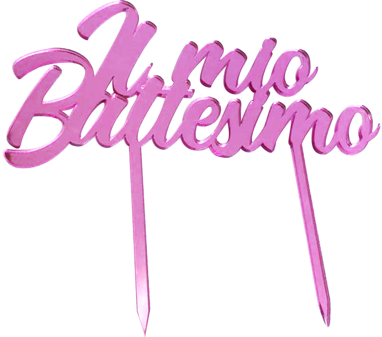 Cake Topper Plexi Il Mio Battesimo Rosa 20 x 15 cm