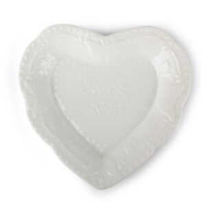 PIATTO FORMA CUORE PORCELLANA BIANCO 15 CM