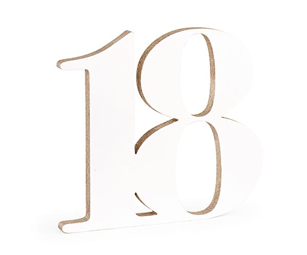 18 Legno Bianco Con Finitura Glitter Champagne 33 x 30 cm