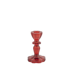CANDELABRO IN VETRO CM 7 X 10.7 ROSSO