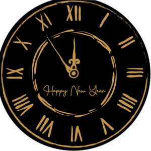 16 TOVAGLIOLI SAGOMATI NEW YEAR CLOCK 33 X 33 CM