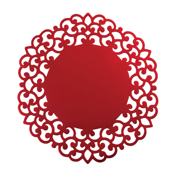 4 Sottopiatti Laser Cut Rosso Matte 33 cm