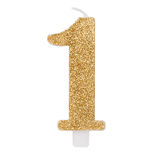Candelina Glitter Oro N 1 9.5 cm