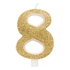 Candelina Glitter Oro N 8 9.5 cm