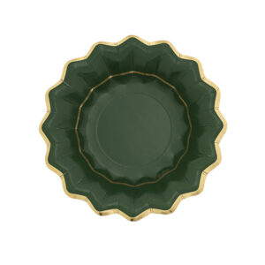 8 PIATTI NEW SHAPE VERDONE BORDO ORO 24 CM