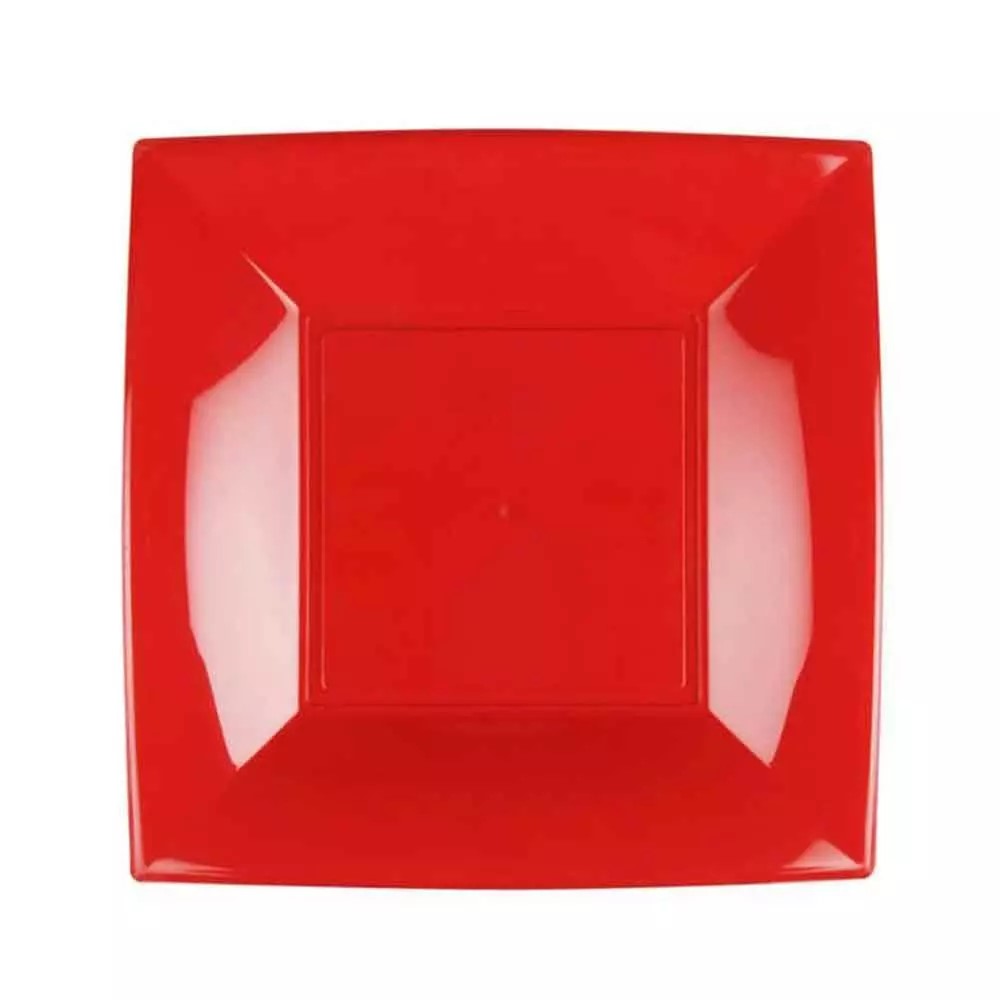 25 Piatti Piani Nice Rosso 23 cm