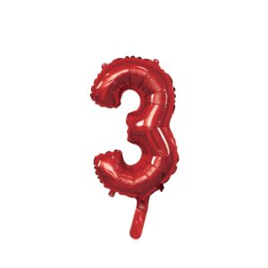 PALLONE MYLAR N 3 ROSSO CON VALVOLA 14 P 35 CM