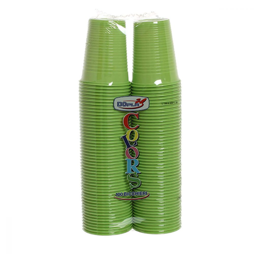 100 Bicchieri Verde Lime 200 ml