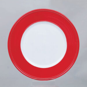 PIATTO PLASTICA TONDO BIANCO BORDO FASCIA 33 CM