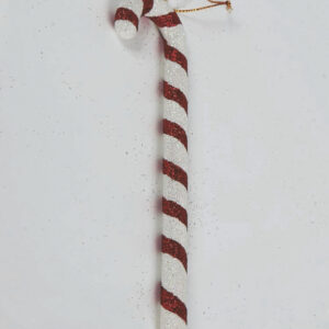 Bastone Glitter Bianco Strisce Rosse 22 cm