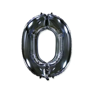 Pallone Numero 0 Nero Mylar Foil