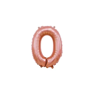 Pallone Mylar Rose Gold Numero 0 - 35 cm