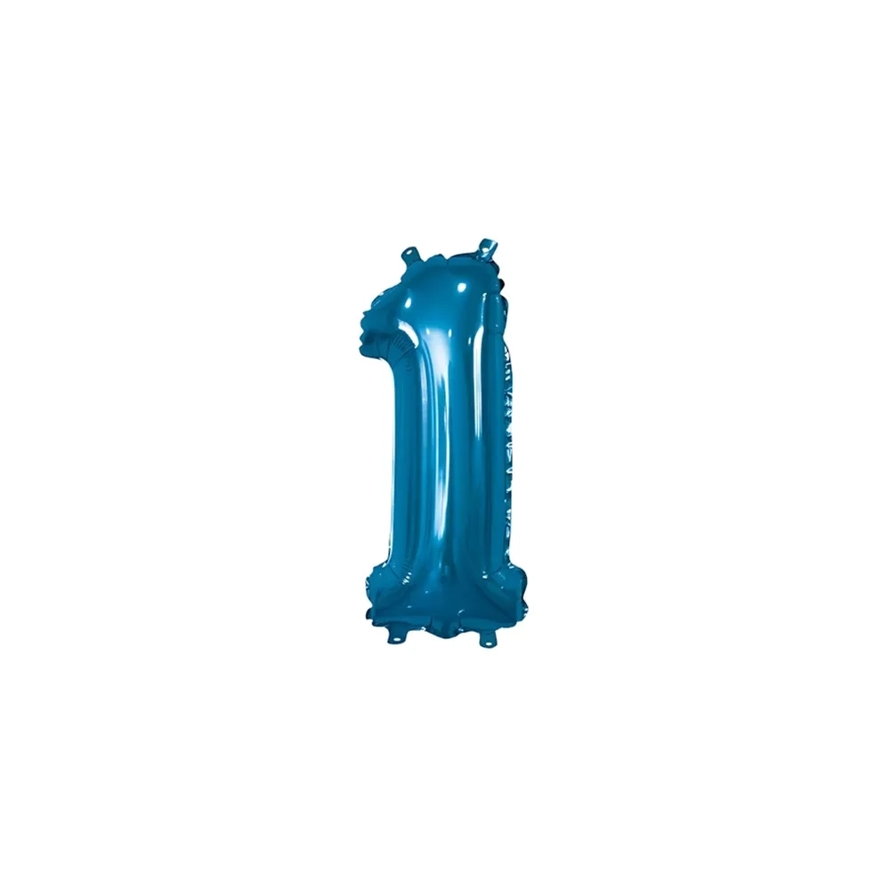 Pallone Mylar Blu Numero 1 - 35 cm