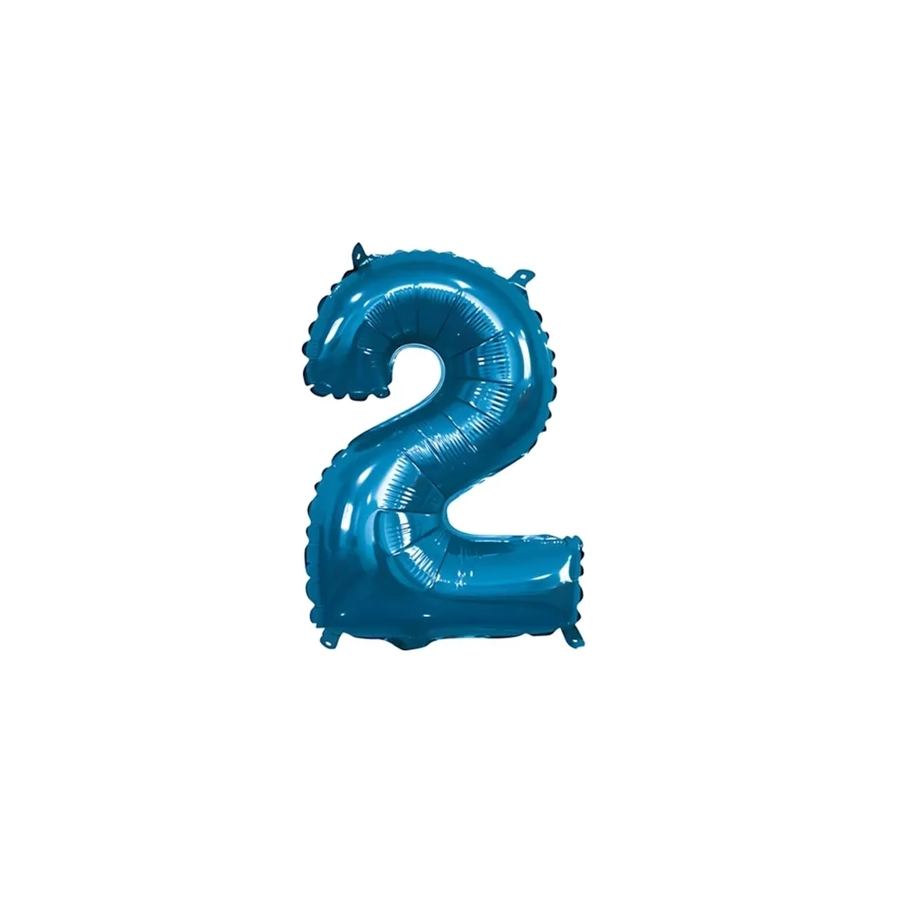 Pallone Mylar Blu Numero 2 - 35 cm