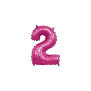 Pallone Mylar Fucsia Numero 2 - 35 cm
