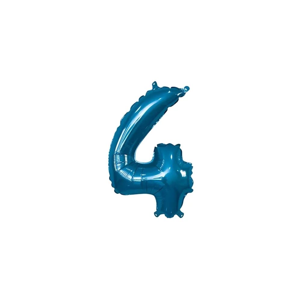 Pallone Mylar Blu Numero 4 - 35 cm