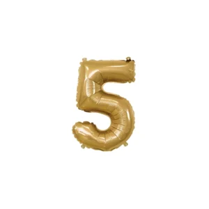 Pallone Mylar Oro Numero 5 - 35 cm (14") con Valvola
