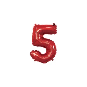 Pallone Mylar Rosso Numero 5 - 35 cm