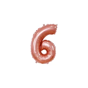 Pallone Mylar Rose Gold Numero 6 - 35 cm