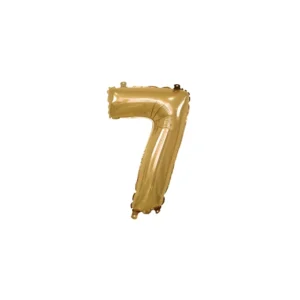 Pallone Mylar Oro Numero 7 - 35 cm