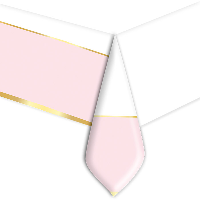 Tovaglia In Plastica Chic Rosa 140 x 270 cm