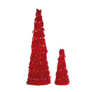 Kit 2 Alberi Fiocco Rosso Con Luci 860 e 1750 mm