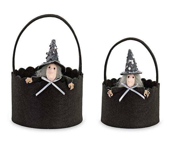 Kit 2 Cestini Con Befana Grigia 120 x 80 150 x 100 mm