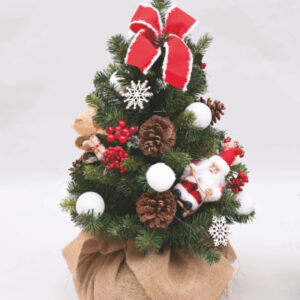 Albero Pvc Verde Con Pigne Sfere Bacche 80 cm