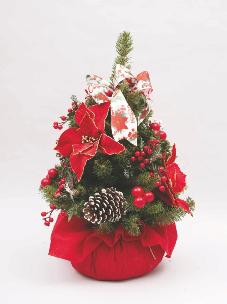 Albero Pvc Verde Con Stelle Di Natale 60 cm