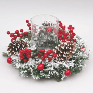 Centrotavola Pvc e Vaso Vetro Con Decori 35 x 20 cm