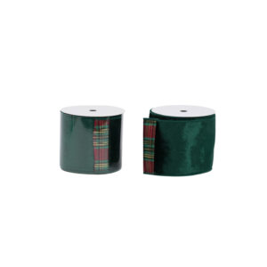 Nastro Decoro Scozzese Verde 10 cm x 5 yard
