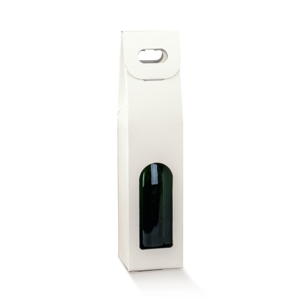 Scatola 1 Bottiglia Fibra Bianco 90 x 90 x 385 mm
