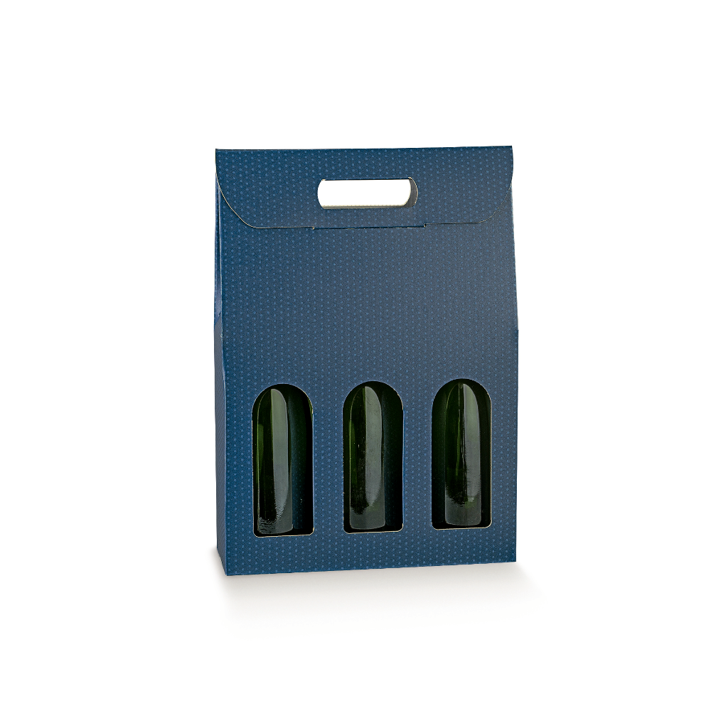 Scatola 3 Bottiglie Spot Blu 270 x 90 x 385 mm