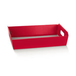 Cesto Incollato Fibra Rosso 400 x 300 x 120 mm