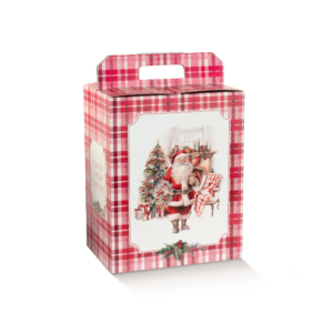 Scatola Porta Panettone e Bottiglia Santa Home 43 x 24 x 34.5 cm Scatola Porta Panettone e Bottiglia Santa s Home 330 x 250 x 350 mm Scatola Regalo Combi Porta Panettone e Bottiglia Grafica Santa's Home 280 x 200 x 350 mm