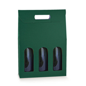 Scatola 3 Bottiglie Spot Verde 270 x 90 x 385 mm