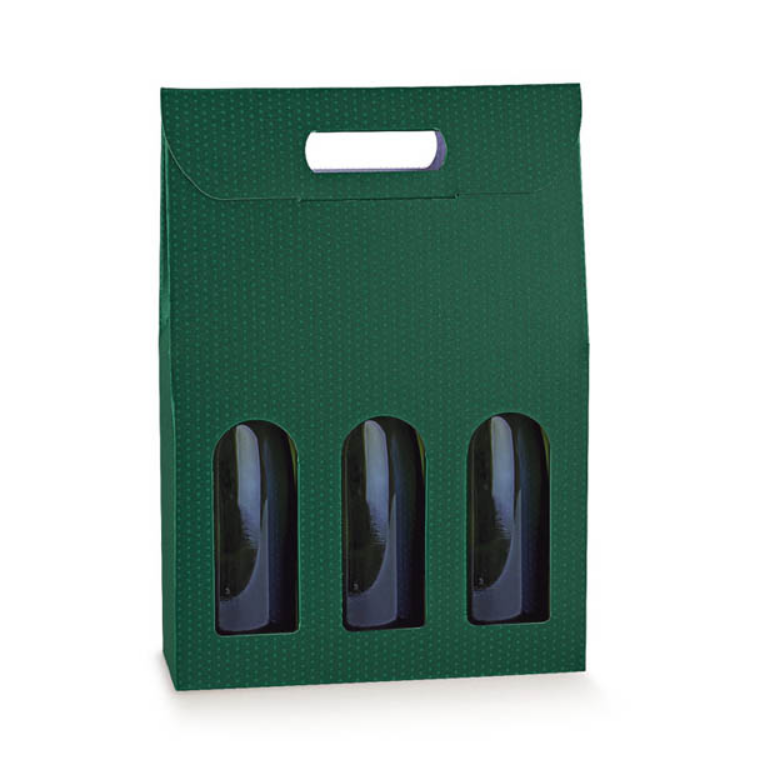 Scatola 3 Bottiglie Spot Verde 270 x 90 x 385 mm