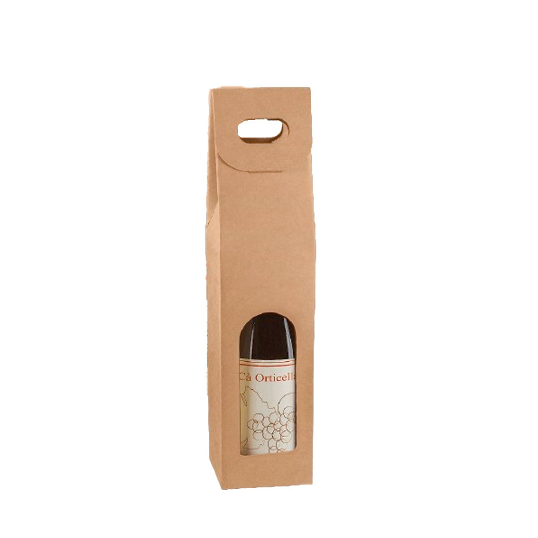 Scatola 1 Bottiglia Onda Avana 90 x 90 x 385 mm