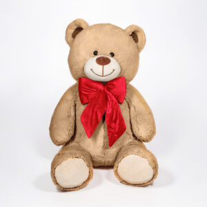 Peluche Beige Con Fiocco Rosso 70 100 cm