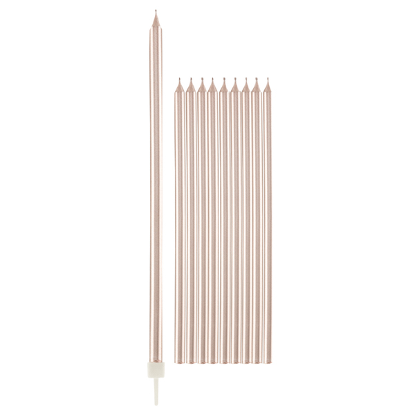 10 Candeline Con Sostegno Rose Gold 15.5 cm