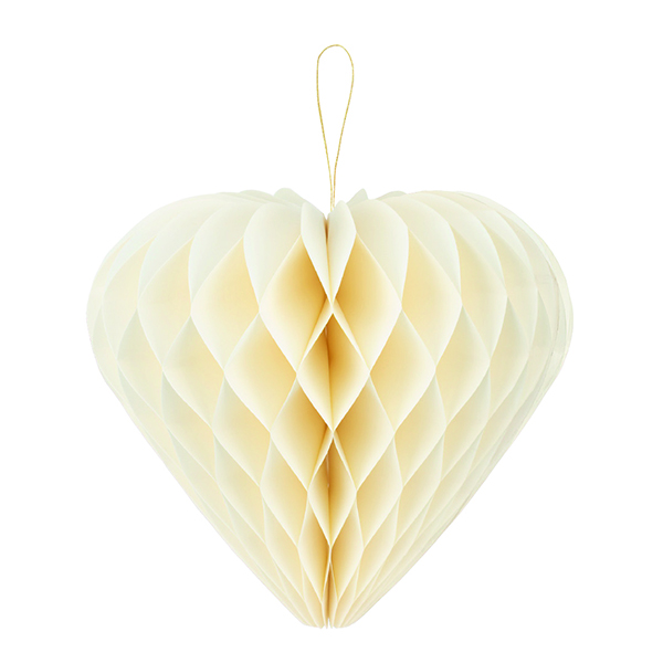 Cuore in Carta Avorio 40 cm