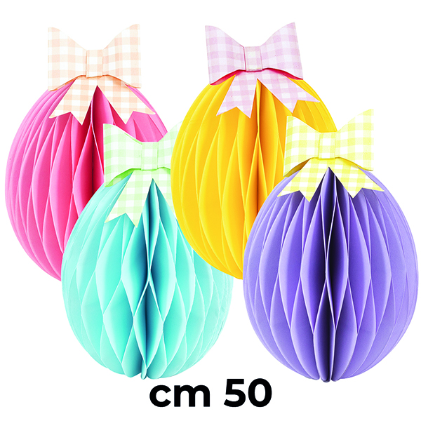 Uovo in Carta con Fiocco 4 Colori 40 cm