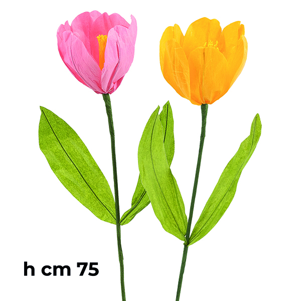 Tulipano con Stelo Carta 10 x 75 cm