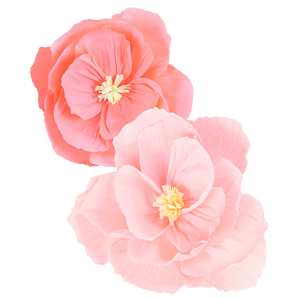2 Fiori Decorazioni in Carta Rosa 40 50 cm