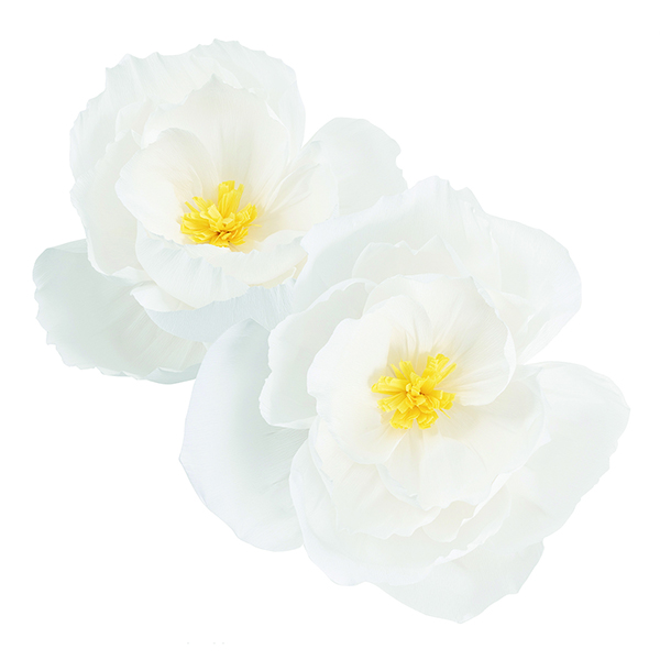 2 Fiori Decorazioni in Carta Bianco 40 50 cm