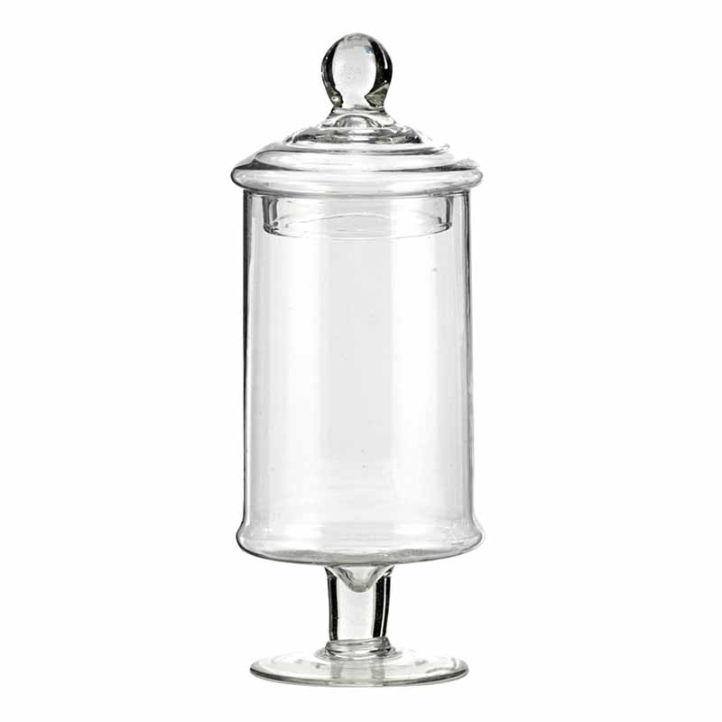 Vaso Di Vetro Cilindrico Con Coperchio 13 x 29 cm
