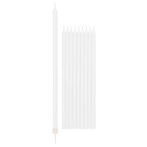 10 Candeline Con Sostegno Bianche 15.5 cm
