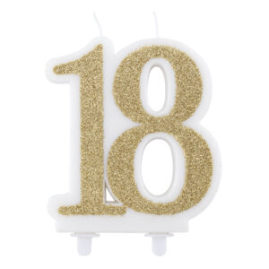 Candela 18 Anni Bio Oro Glitter 12 cm