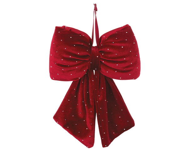 Fiocco Velluto Bordo' Con Strass 13 x 20 cm