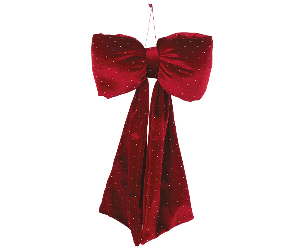 Fiocco Velluto Bordo' Con Strass 20 x 40 cm